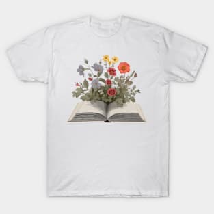 Flowers growing from book T-Shirt